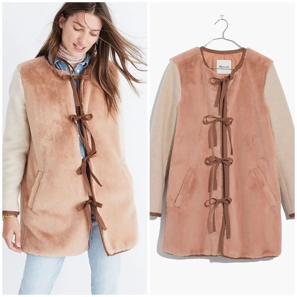 💋Madewell Colorblock faux mint jacket. Size S - Picture 2 of 9